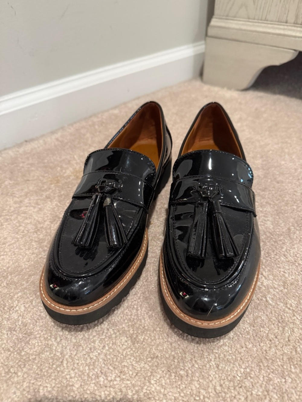 Any offer accepted ! Franco Sarto women’s Black Patent Tassel Loafers